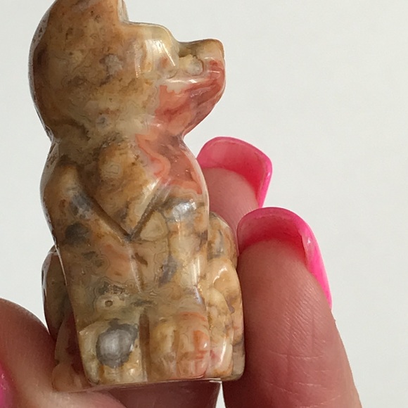 Natural Crazy Lace Agate Kitty - Picture 9 of 11